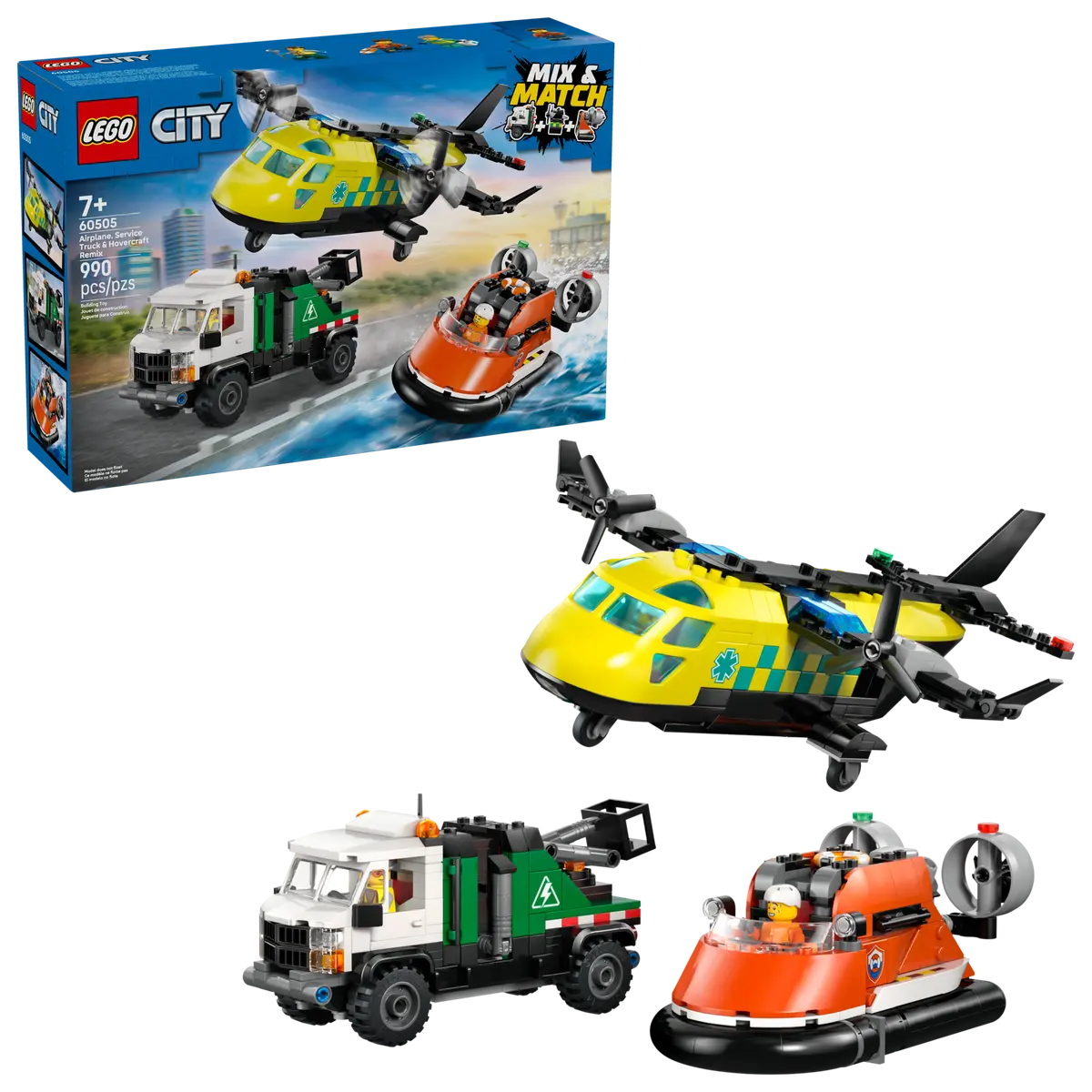 LEGO City - Airplane, Service Truck and Hovercraft 60505
